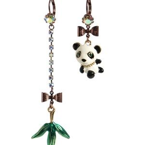 Betsey Johnson Panda/Leaf Earrings.